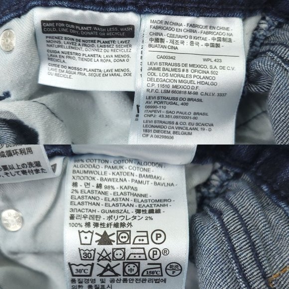 Levis 514 Mens Size 30 x 32 Dark Wash Denim Low Rise Straight Leg Pants - Picture 8 of 12